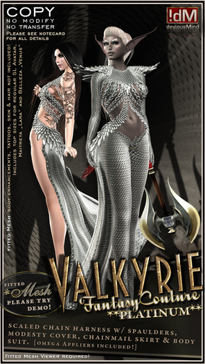 !dM deviousMind "Valkyrie" **PLATINUM** Scaled Chain Armor