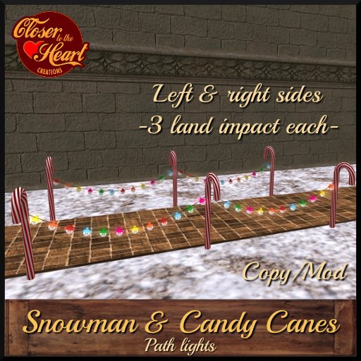 Snowman & Candy Canes Path Lights***