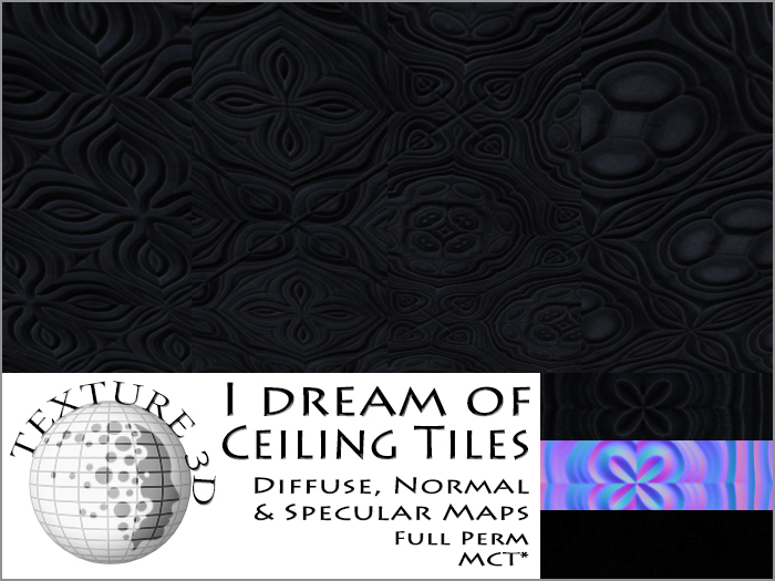 ~LGS~ I Dream of Ceiling Tiles ~ Iron 1 (15 Metal Tile 3D Materials)