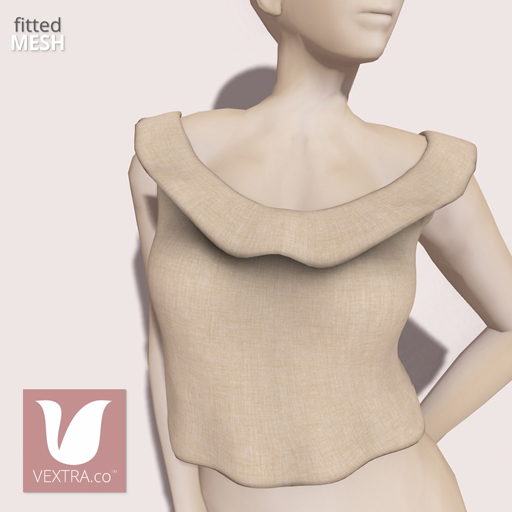 *VEXTRA.co* Pretty Wave Top - Beige
