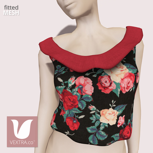 *VEXTRA.co* Pretty Wave Top - BlackRose
