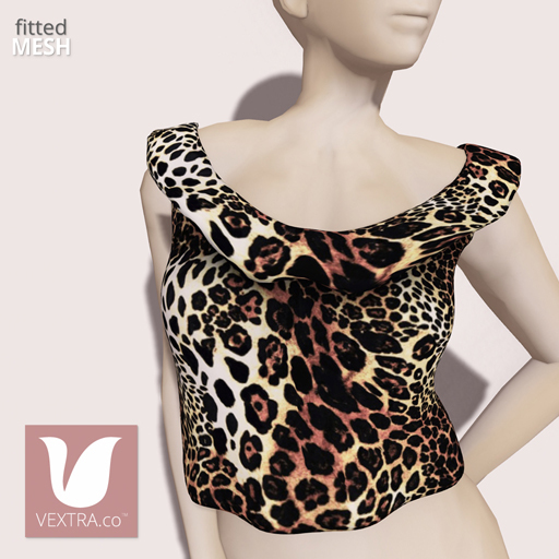 *VEXTRA.co* Pretty Wave Top - Leopard