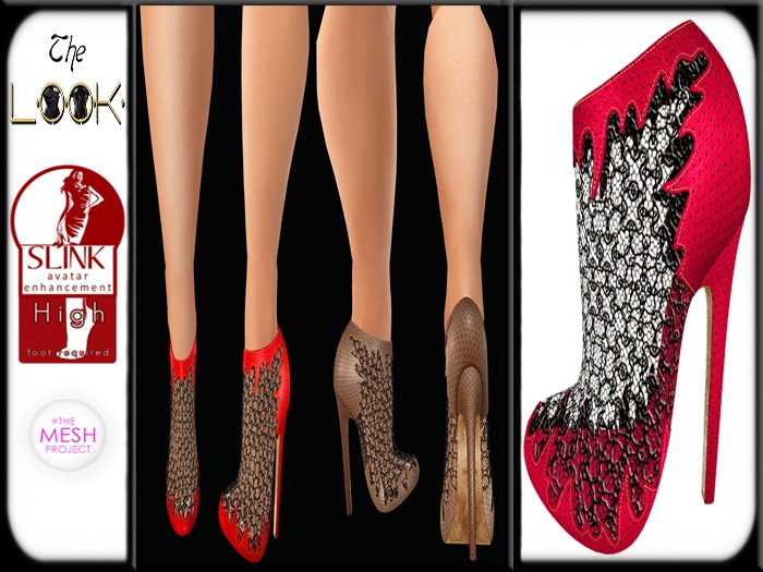 ! [L] ! Slayed Heels Slink High Feet+ TMP Ouch Feet Pink