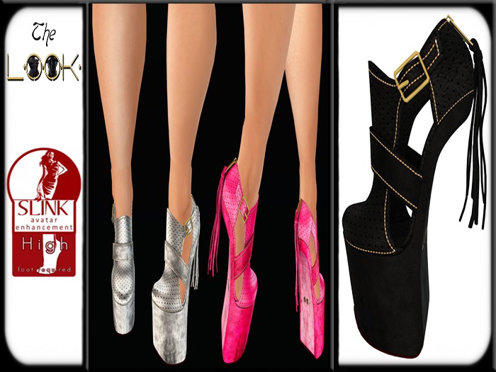 ! [L] ! Demure Slink High Feet Wedges Black