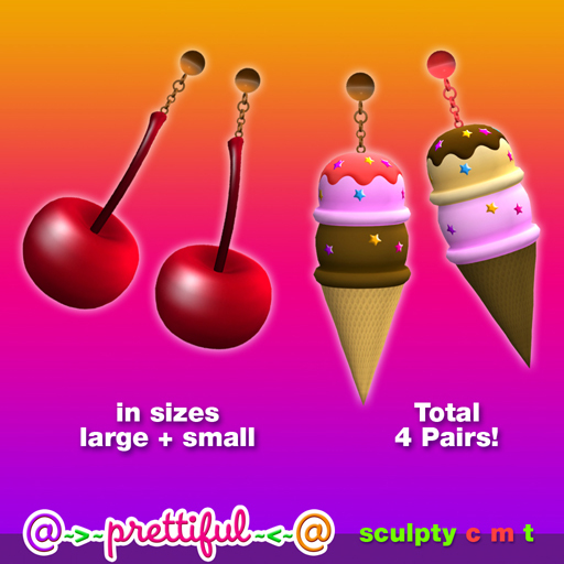 @~>~ PrettiFuL ~<~@ Earrings [ ice cream ]