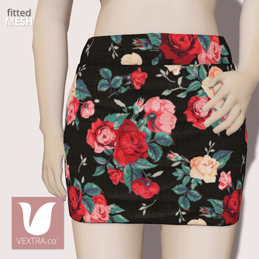 *VEXTRA.co* Bodycon Mini Skirt - BlackRose