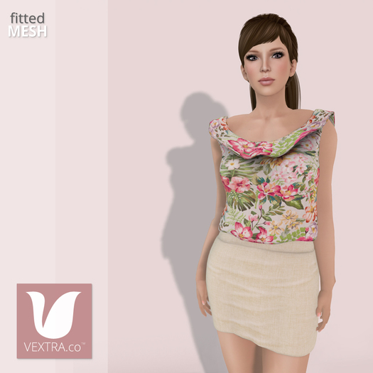 *VEXTRA.co* Pretty Wave Top & Bodycon Mini Skirt - Combo8