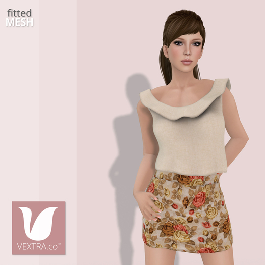 *VEXTRA.co* Pretty Wave Top & Bodycon Mini Skirt - Combo7