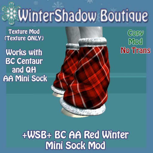 +WSB+ BC AA Red WInter Mini Sock Mod (boxed)