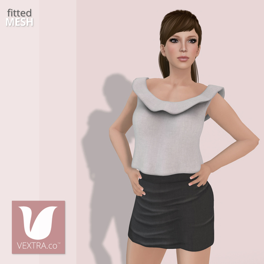 *VEXTRA.co* Pretty Wave Top & Bodycon Mini Skirt - Combo1