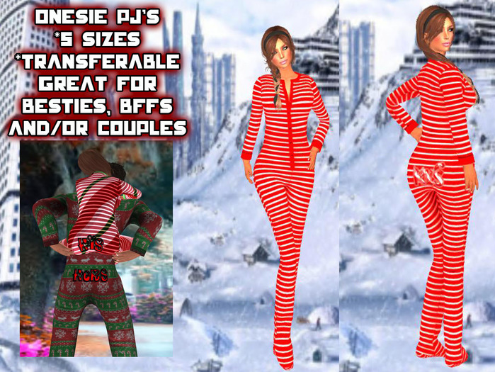 RS-Wmn Footed Onesie (his)Whitesnow