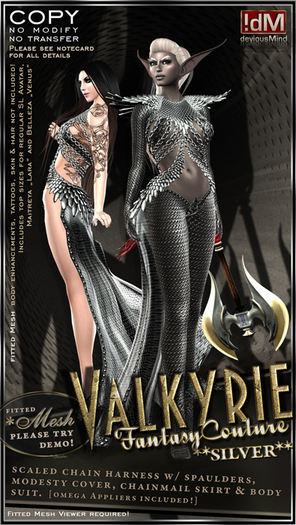 !dM deviousMind "Valkyrie" **SILVER** Scaled Chain Armor