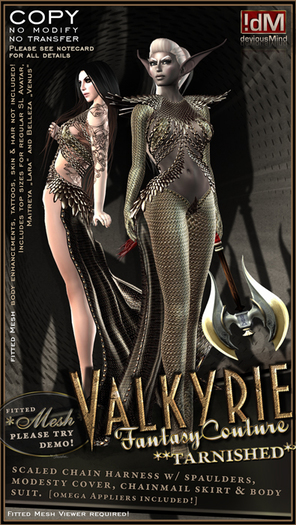 !dM deviousMind "Valkyrie" **TARNISHED** Scaled Chain Armor