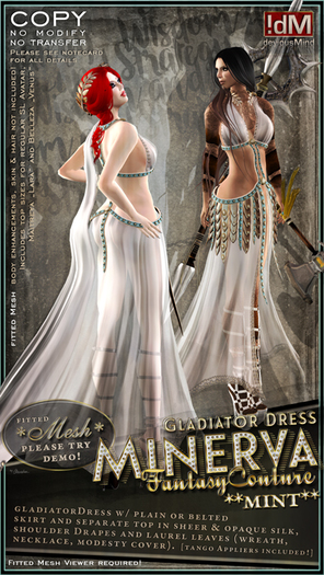 !dM deviousMind "Minerva" **MINT** Gladiator Dress