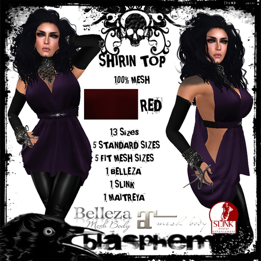 BLASPHEMIC - SHIRIN TOP - RED 