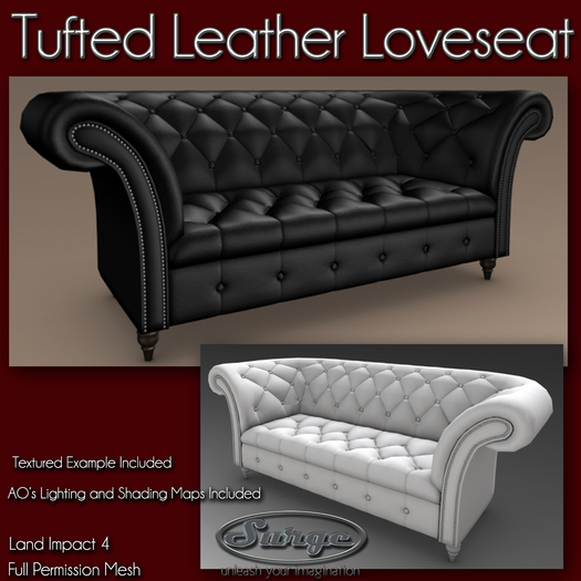 Tufted Leather Sofa - Full Perm Mesh - Low Impact