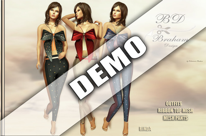 Braham Design DEMO Rinda Ribbon Top Pants Outfits Mesh