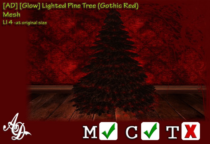 [AD] [Glow] Lighted Pine Tree (Gothic Red) BOXED