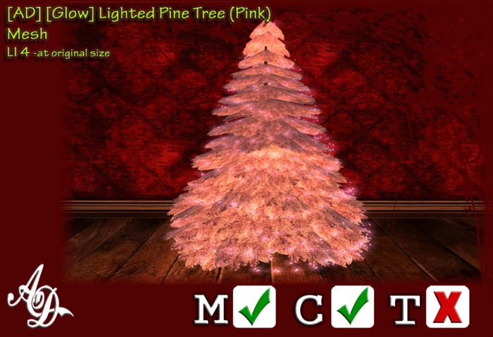 [AD] [Glow] Lighted Pine Tree (Pink) BOXED