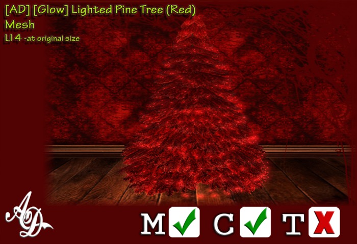 [AD] [Glow] Lighted Pine Tree (Red)