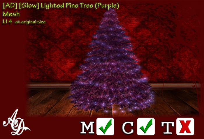 [AD] [Glow] Lighted Pine Tree (Purple)