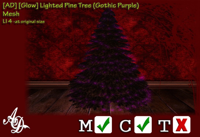 [AD] [Glow] Lighted Pine Tree (Gothic Purple) BOXED