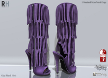 !Rebel Hope - Gigi Mesh Fringe Boots Grape
