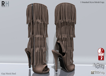 !Rebel Hope - Gigi Mesh Fringe Boots Walnut