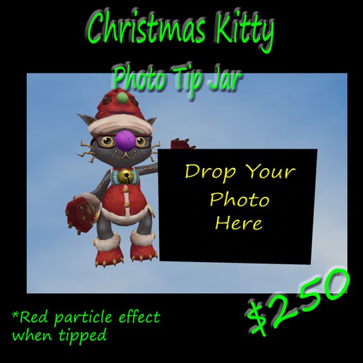 Christmas Kitty Photo Tip Jar Boxed