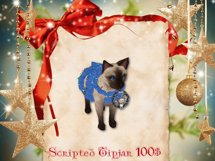 xmas siamese cat tip jar