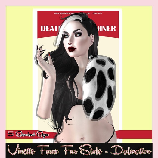 ::drbc:: vivette faux fur stole - dalmations