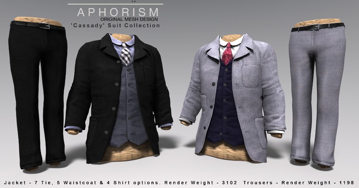 !APHORISM! Cassady Suit Charcoal DEMO