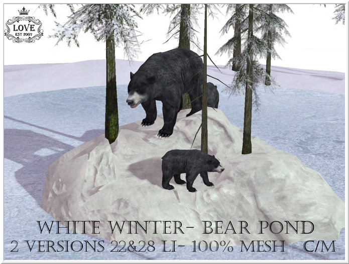 LOVE - WHITE WINTER POND - BEARS (BOXED)