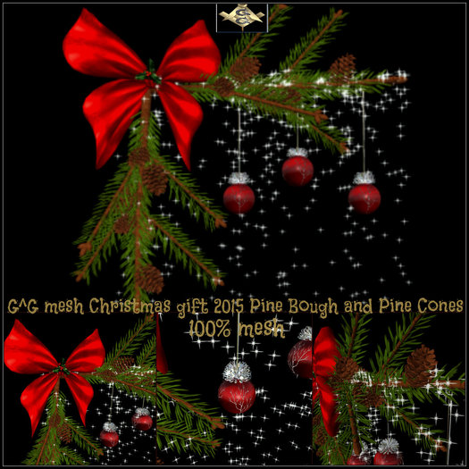 G^G mesh Christmas gift 2015 Pine Bough and Pine Cones