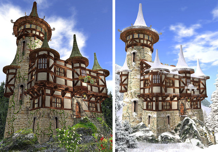 Rose Cottage, copy/mod,59 prims