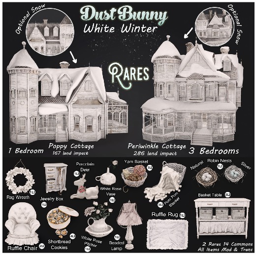 dust bunny . white rose vase . boxed