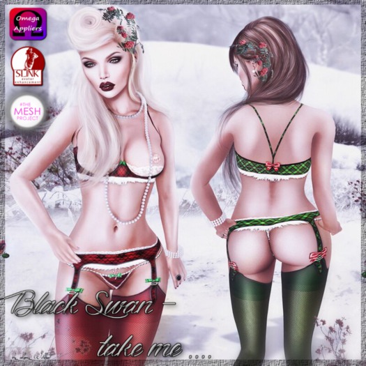 Black Swan - take me-for christmas...green - full lingerie