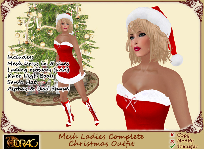 [Drac] Mesh Ladies Xmas Outfit