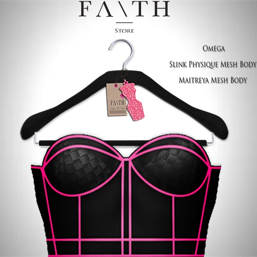 Faith/Sienna corset black & pink