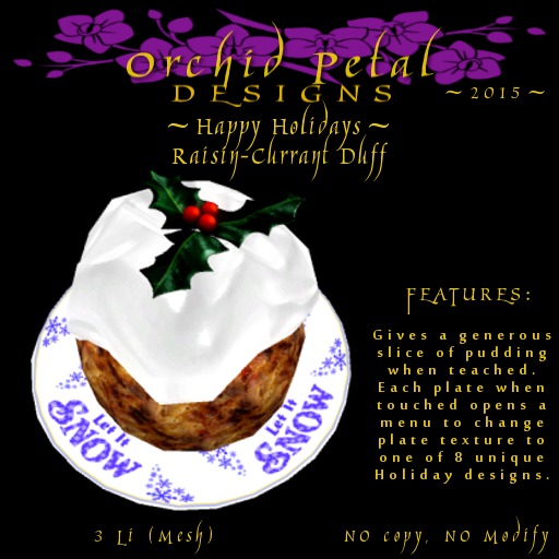-OPd Mesh- 'Happy Holiday' Raisin-Currant Duff(boxed)