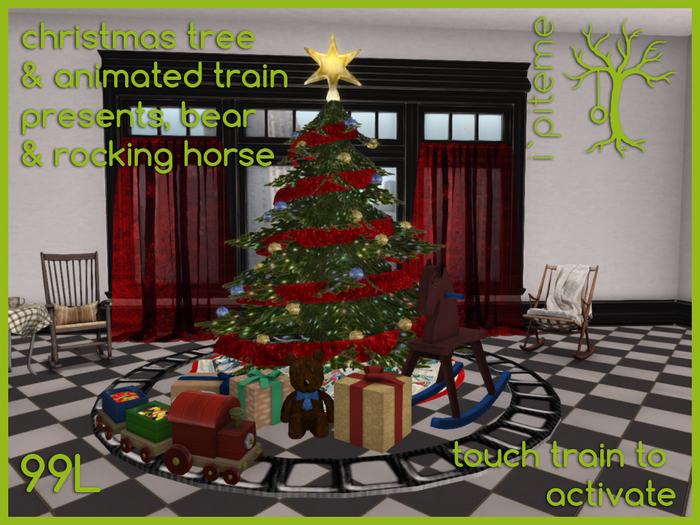 ~i~ Holiday Tree with Animated Train(Add Me)