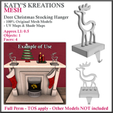 Full Perm MESH Deer Christmas Stocking Hanger