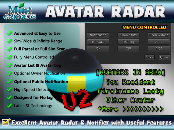 >> Ultimate Avatar Radar & Notifier >> Sim-Wide Full Scan Orb Blue