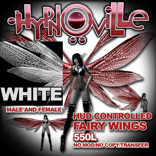 White Dragon Fly Style Fae Fairy Wings