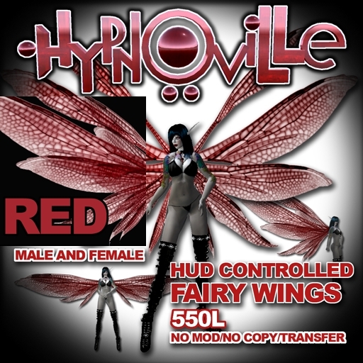 Red Dragon Fly Fae Fairy Wings