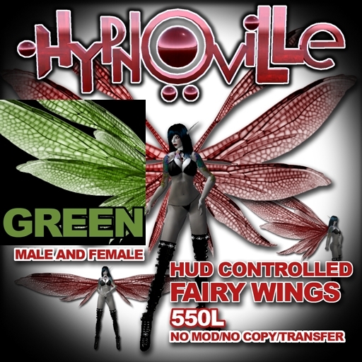 Green Dragon Fly Fae Fairy Wings