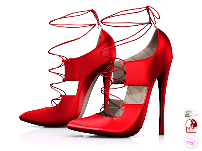 Garbaggio // LaceUp Pumps - Red