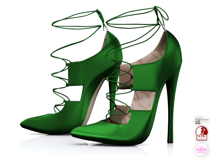 Garbaggio // LaceUp Pumps - Green