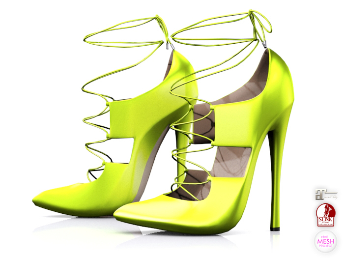 Garbaggio // LaceUp Pumps - Lime