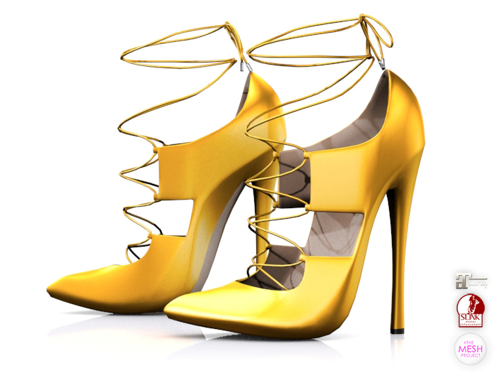 Garbaggio // LaceUp Pumps - Yellow